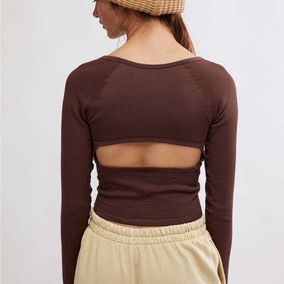 FP Movement Bail Out Crop Thermal Knit Top Size M/L NWT - Picture 3 of 7